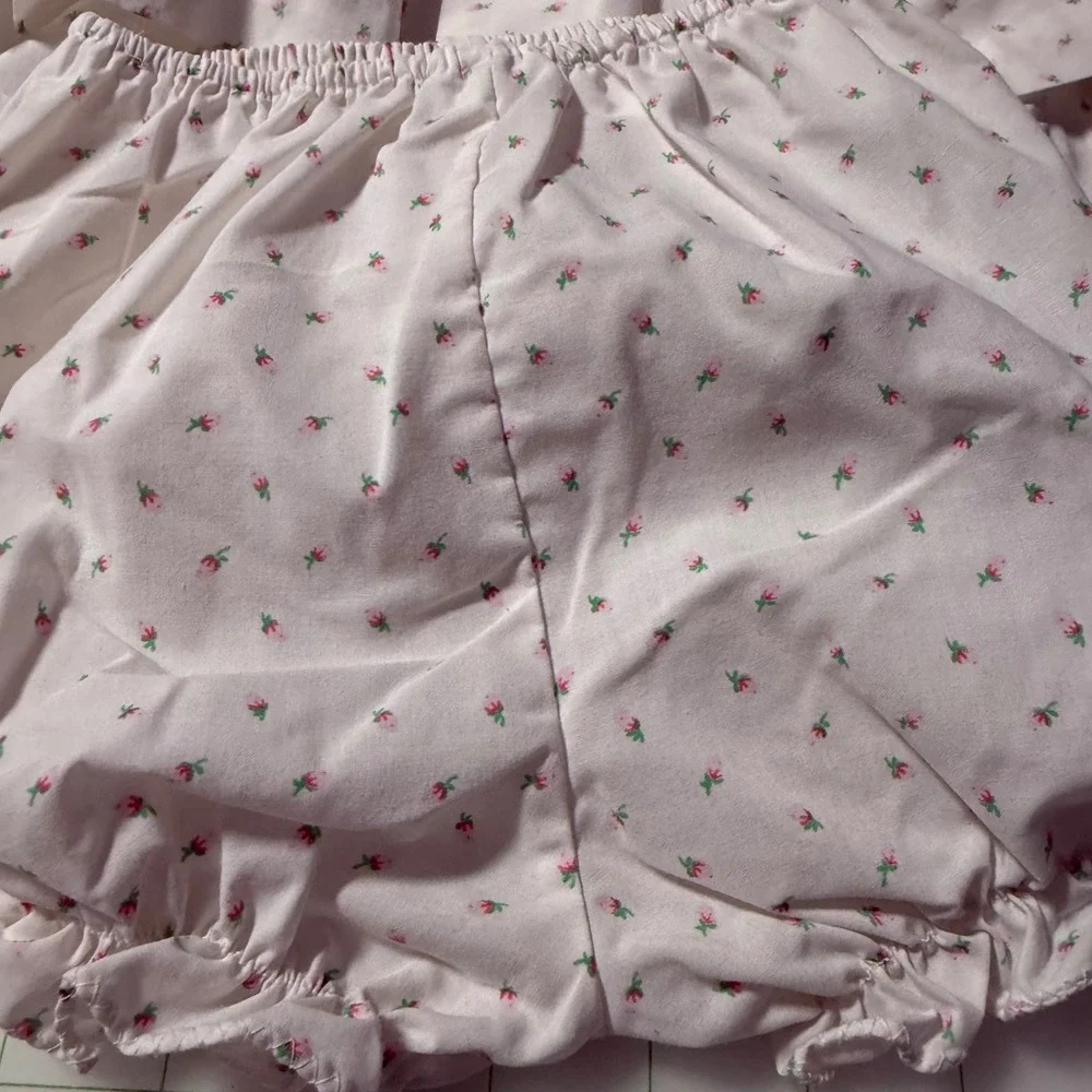 Vintage 90s Little Angel Babydoll Girls floral 3-6 month smock dress collar